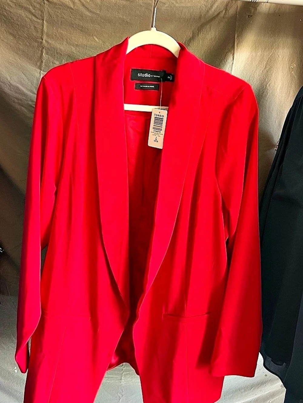Torrid Studio Crepe Classic Shawl Collar Blazer Red Size 2